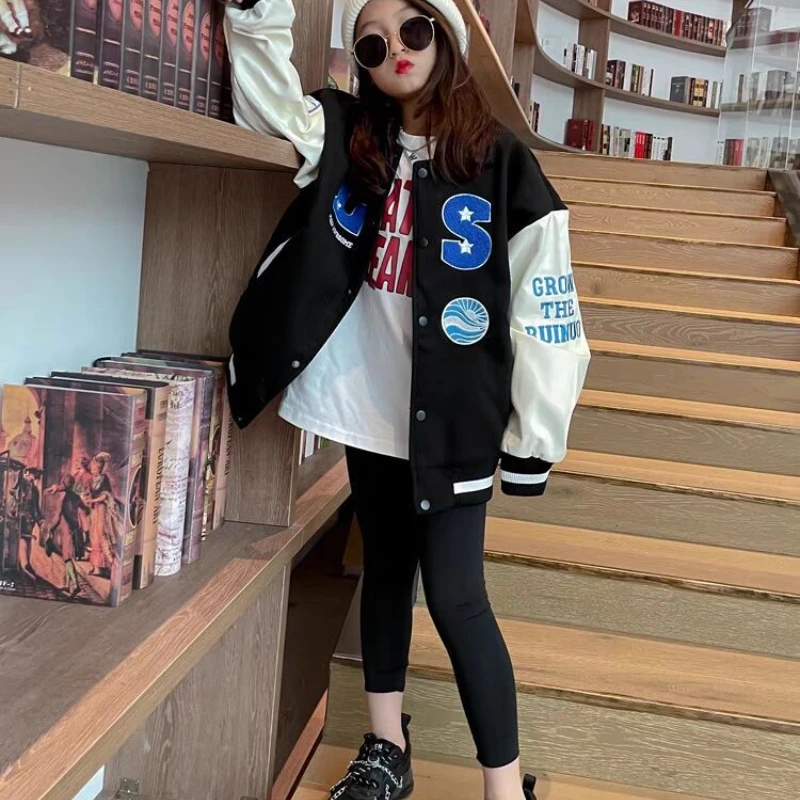 

Boy Girl Coat Jacket Spring Autumn Clothing High Street National Fashion Brand Ice Cube American Children Baseball