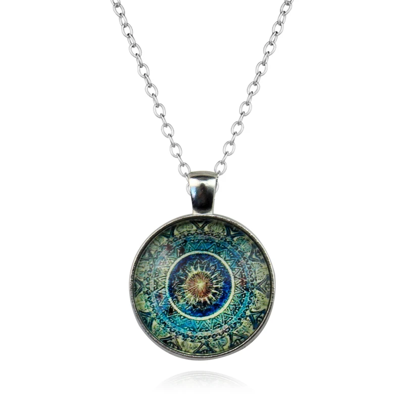 Fashion Mandala Yoga Time Necklace Exquisite Pattern Design Pendant High-quality Necklace Gifts for Yoga Girls