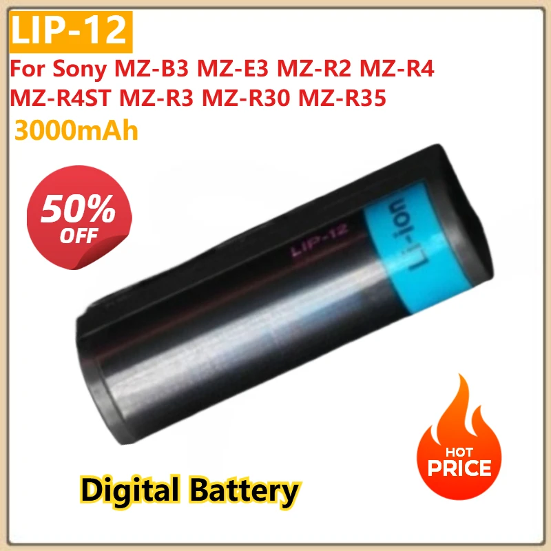 

Walkman Battery 3000mAh LIP-12 LIP-12H for Sony MZ-B3 MZ-E3 MZ-R2 MZ-R4 MZ-R4ST MZ-R3 MZ-R30 MZ-R35 Replacement Digital Battery