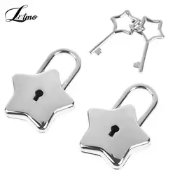 Mini Star Shape Archaize Padlocks Locker Security Key Lock With Key Luggage Lock For Travel Jewelry Box Diary Book Suitcase