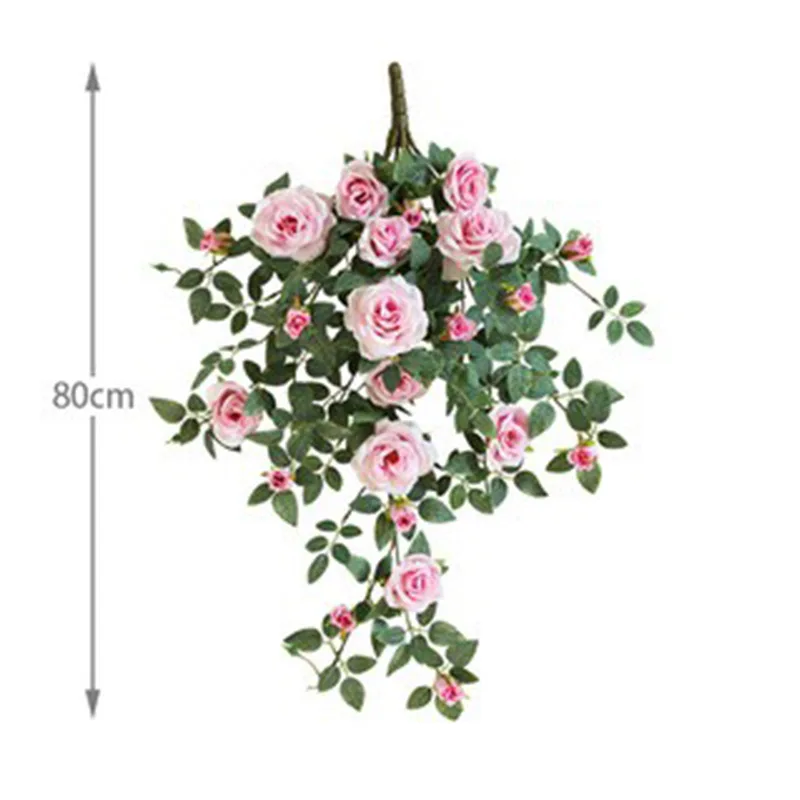 Artificial Flowers Roses Vines 68.89in Silk Wedding Party Garden Living Room Indoor Balcony Air Conditioning Pipe Decoration