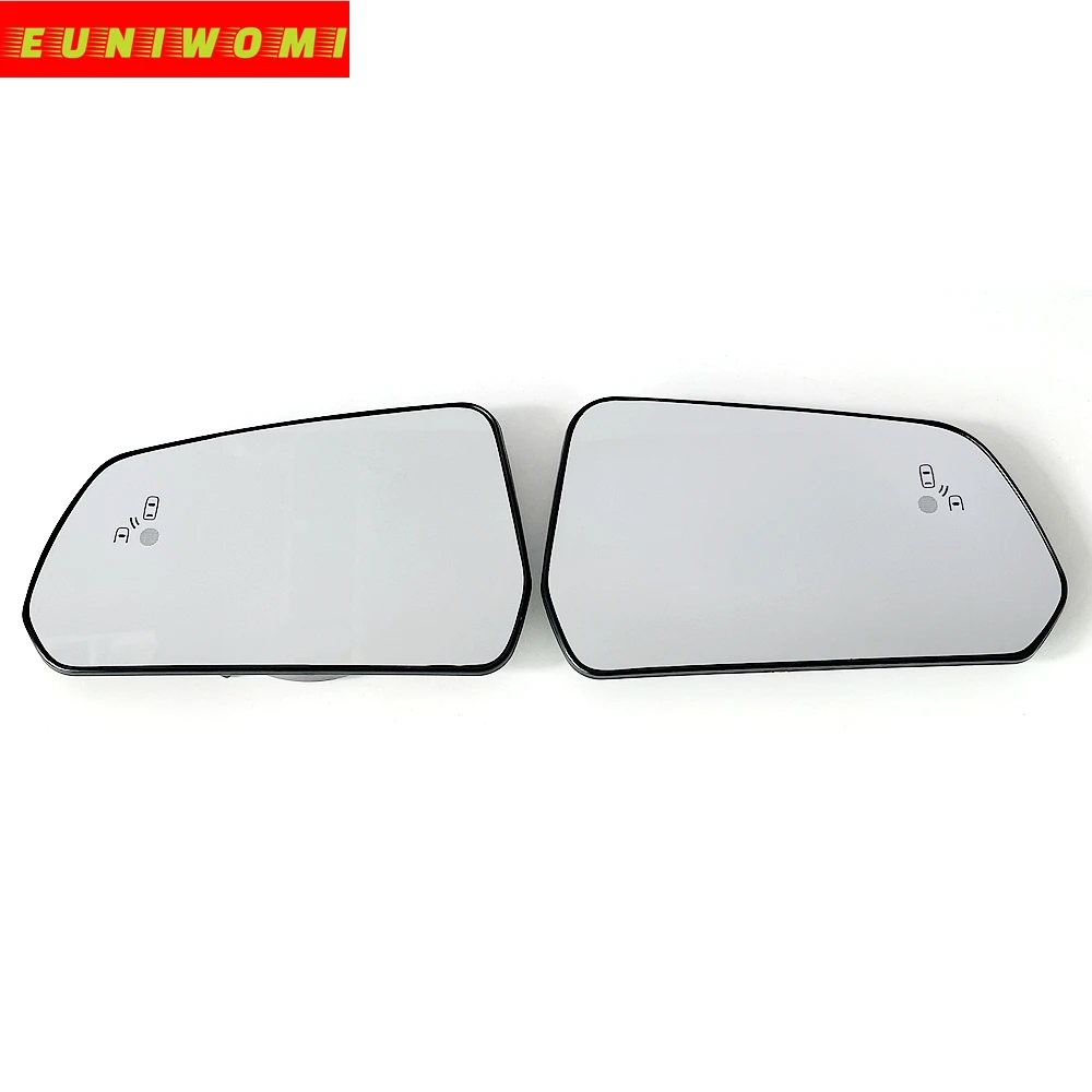 Heated Convex Wing Mirror Glass With Blind Spot Warning For Ford Mustang 2015 2016 2017 2018 2019 2020 (American Version)