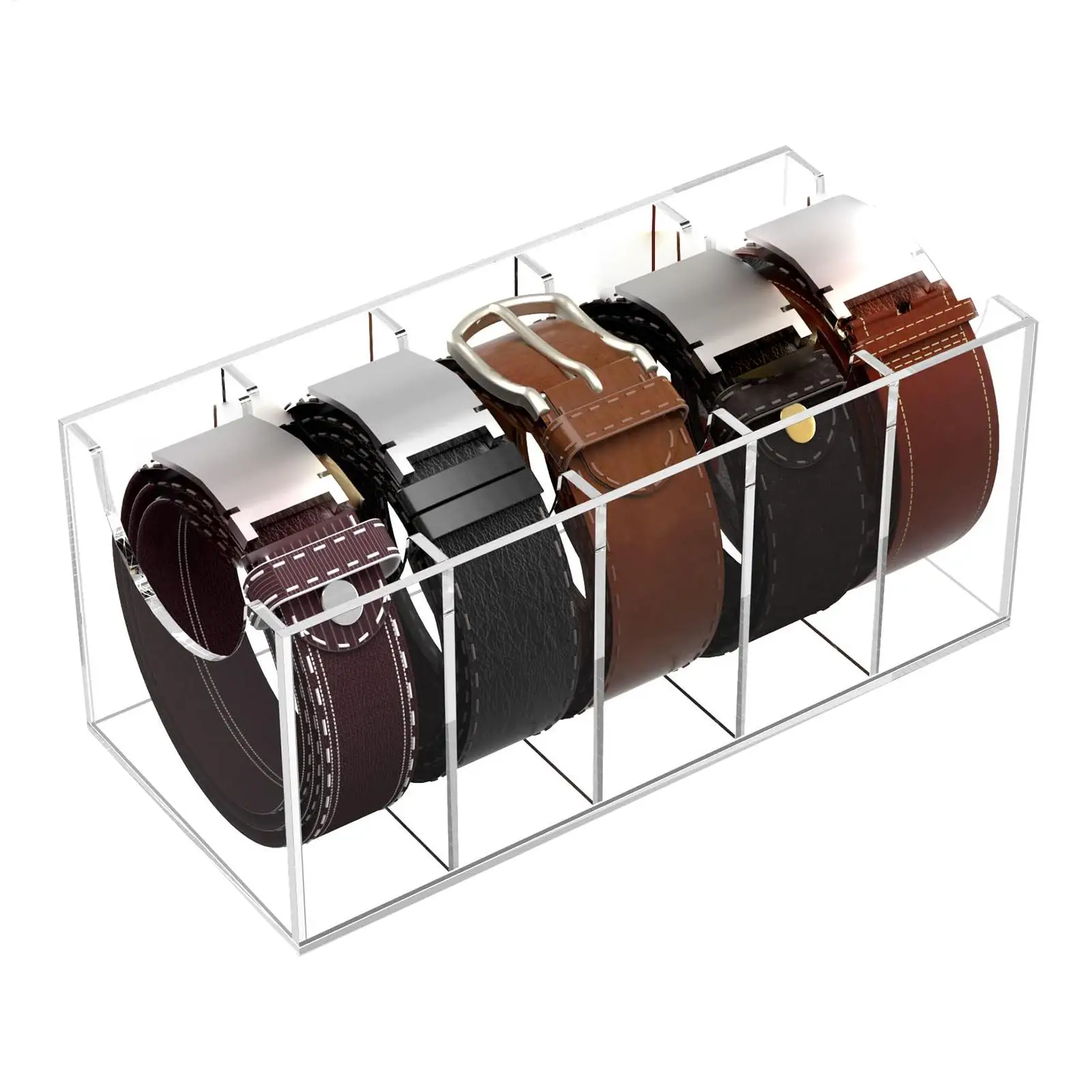 C For Men Acrylic Belt Holder Organizer Clear Display Case Multi-Purpose Tie Rack Clear Container Display Holder