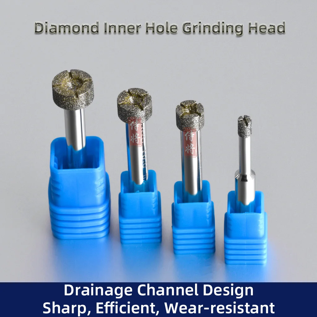 Sdc Diamond Grinding Head Centro de Usinagem Cnc Furo Interno para Moer o Vidro Cerâmico do Aço do Tungstênio mm Shank