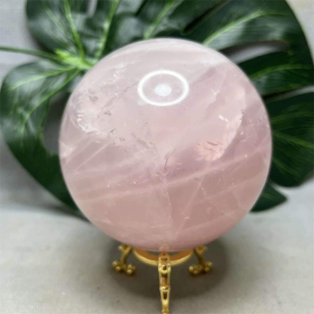 Mozambique Natural Gemstone Rose Quartz Ball Rainbow Crystal Home Room Decoration Feng Shui Divination Spirit Stone Healing