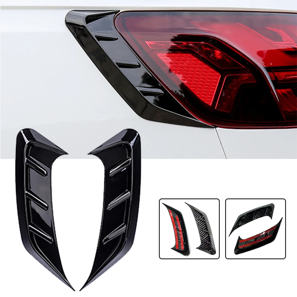 Pair Car Rear Taillight Eyebrow Decorative Cover Trim Sticker For Audi A4L 2017-2021Glossy Black/Carbon Fiber view 3