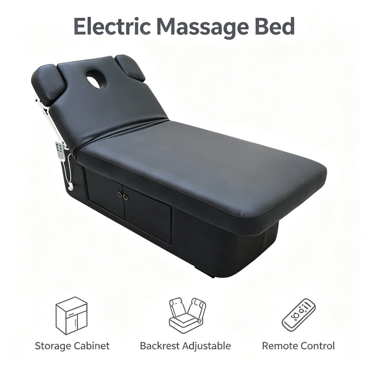Electric Beauty Bed Massage Table Beauty Facial Bed Adjustable Spa Lash Bed Lightweight for Salon Shop