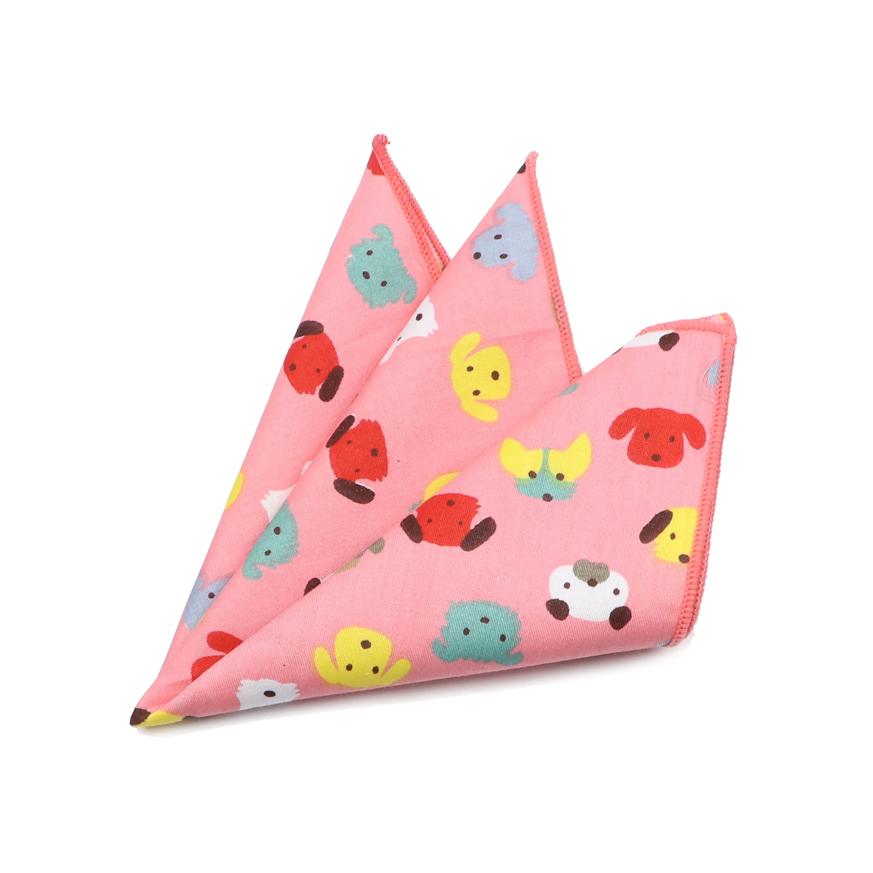 Lenço de algodão dos desenhos animados lenços cute hankies bolso masculino quadrado urso cão pato animal frutas lenços gravata borboleta acessório