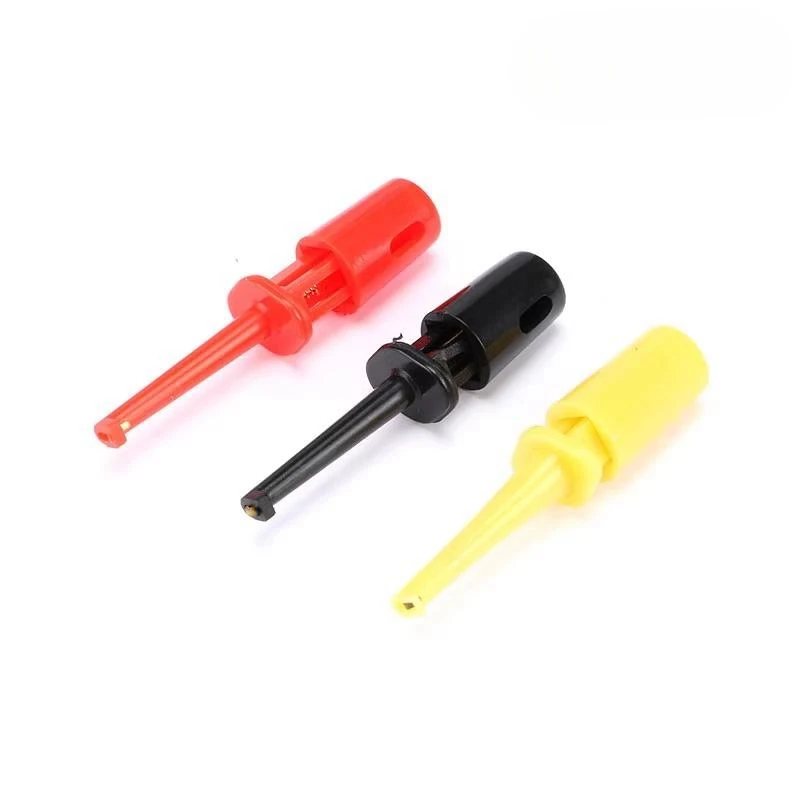 10pcs Mini Single Test Hook Clip Test Probe for Electronic Testing IC Grabber Large Size Round Crocodile Clip Hook Test Clip