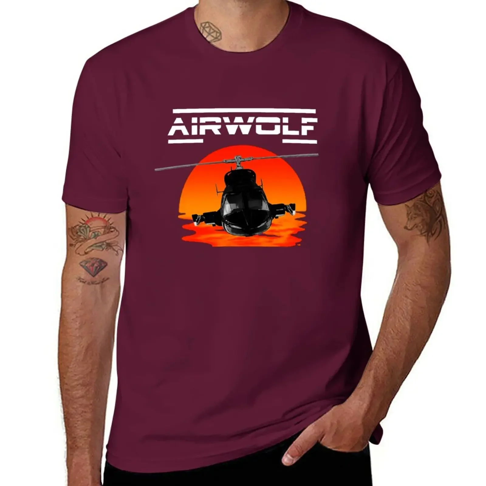 Graphics Oversized  funny t shirts for men New Airwolf tv series,supercopter T-Shirt harajuku men clothing summer funny style