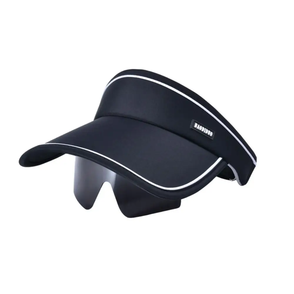 

Fashion Breathable Sun Hat with Sunglass Sun Protection Big Brim Empty Top Cap Anti-UV Topless Sport Hat Golf Tennis