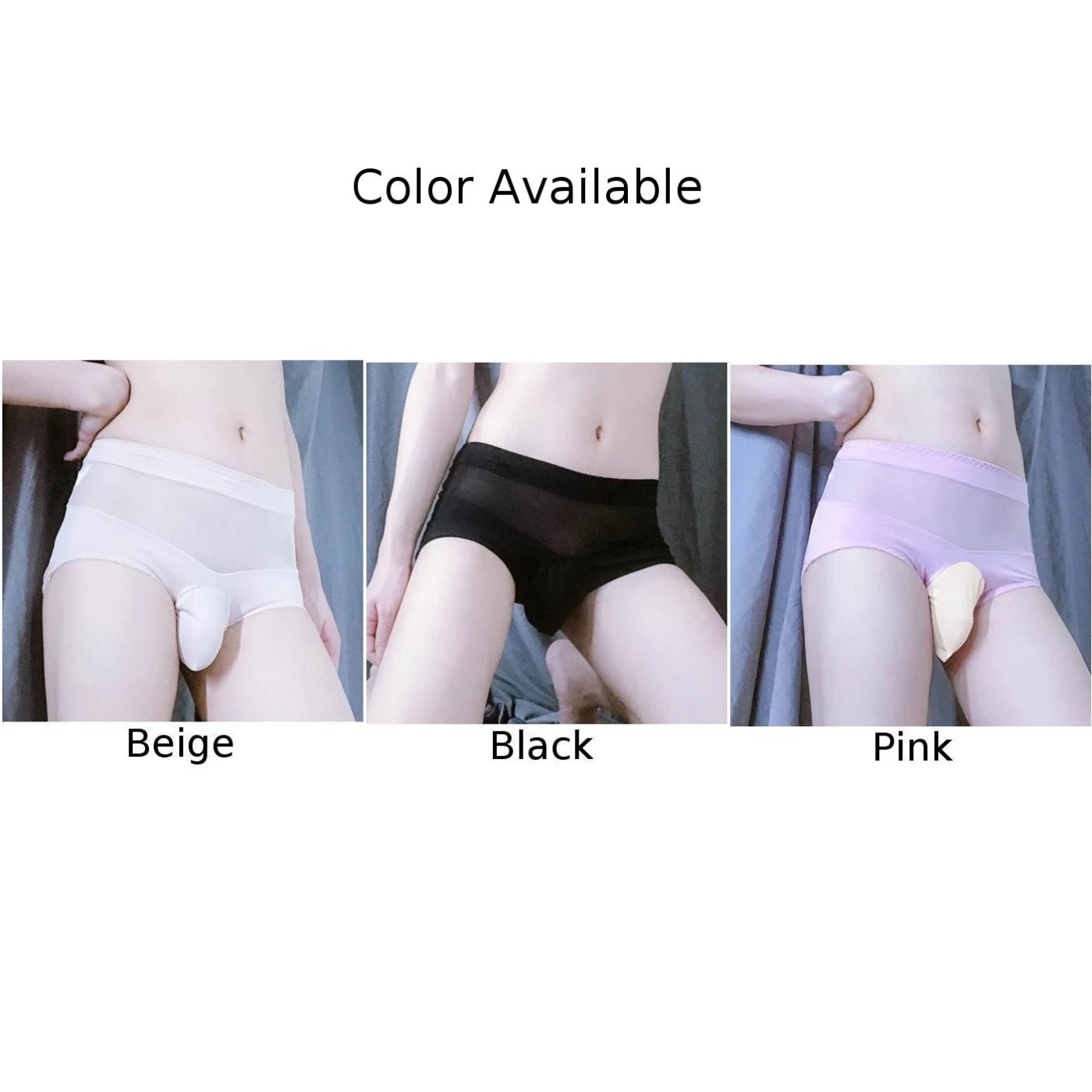 High Waist Sissy Pouch Panties Mens Seamless Sheer See through Briefs Underwear Erotic Lingerie Cock Pouch High elastic Gay Wear