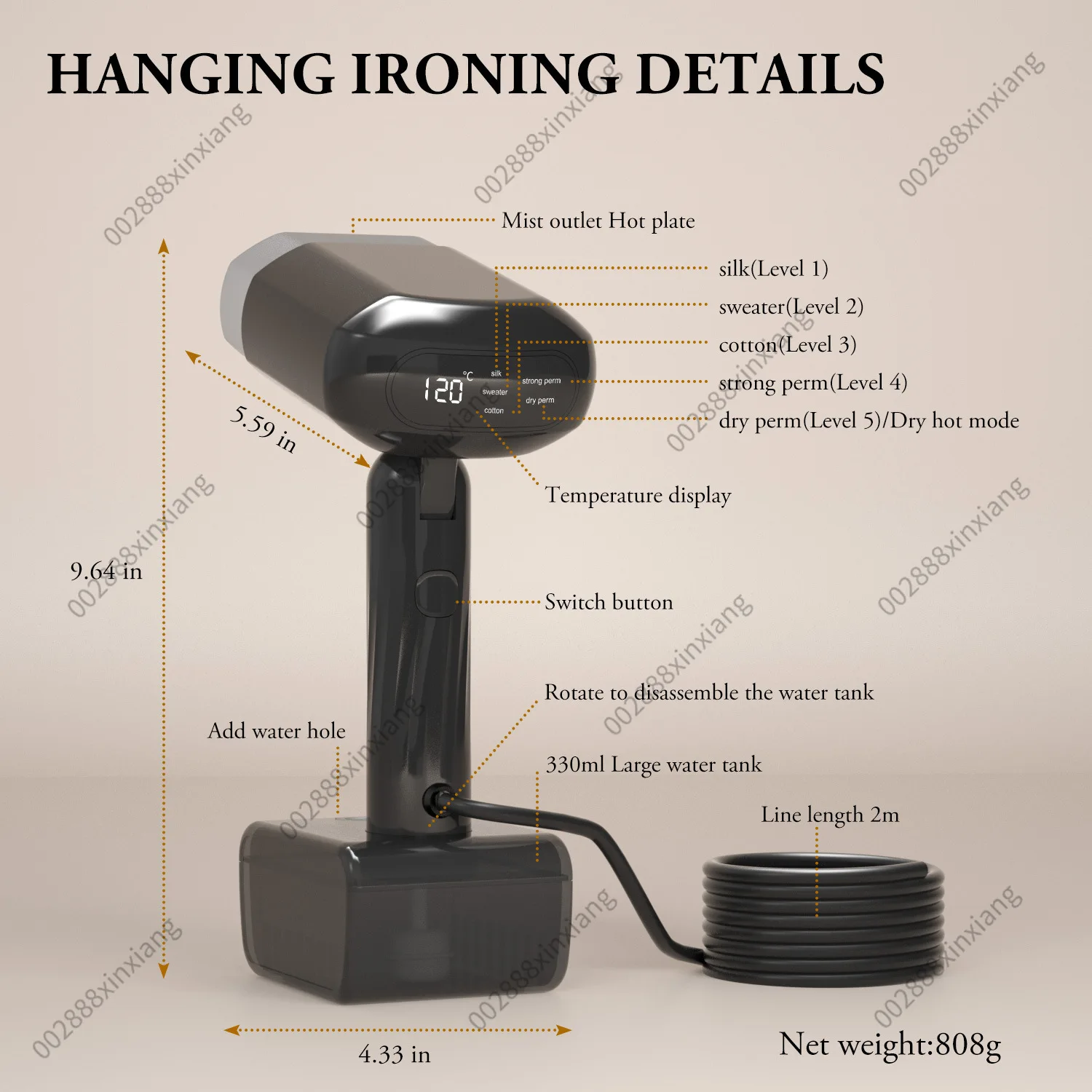Portable Mini Steam Iron For Home Travel Clothes Ironing，Handheld Garment Steamer, Fast Heating Wet And Dry Dual Use