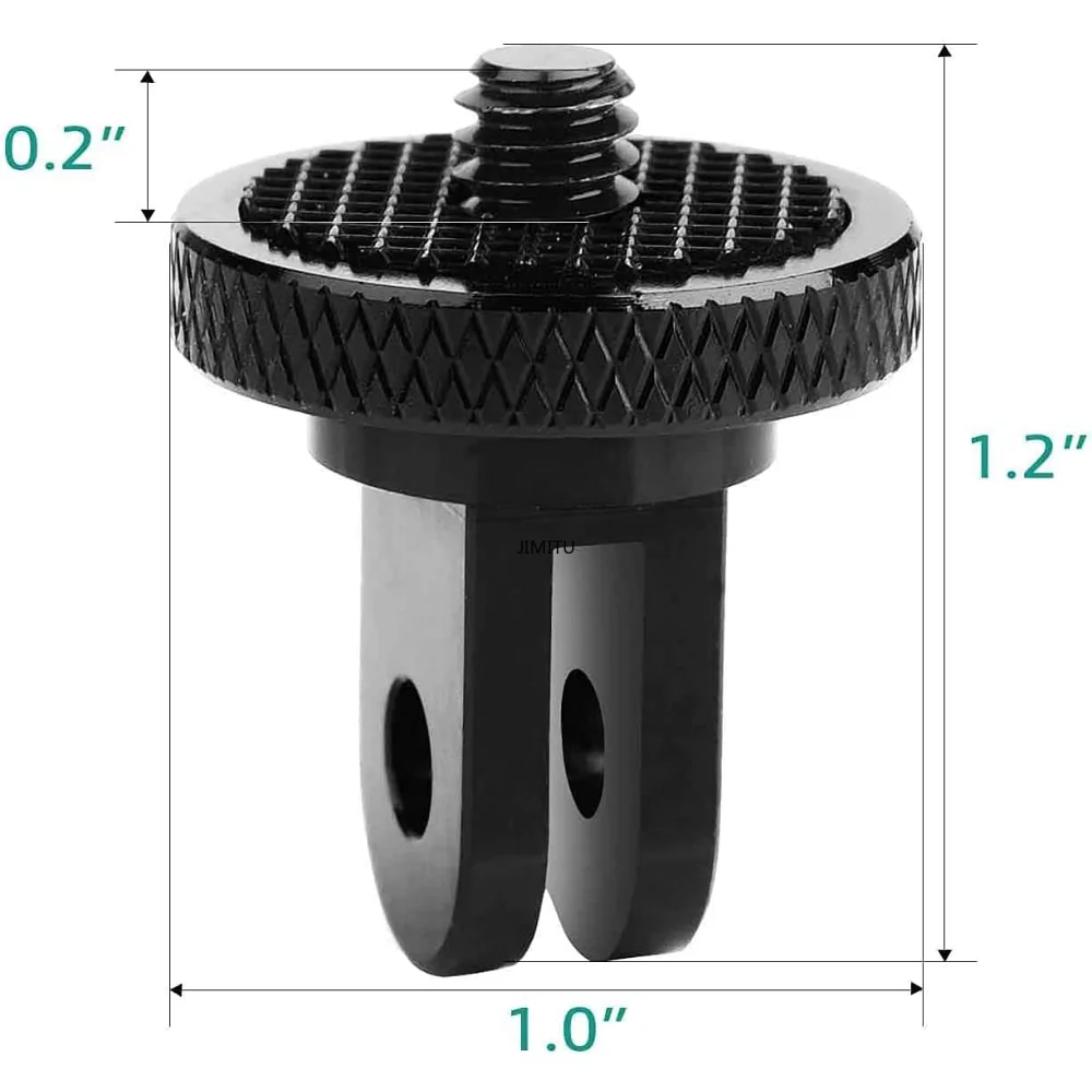 Supporto adattatore Mini treppiede in lega di alluminio da 1/4 pollici per GoPro Hero 10 9 8 7 6 5 4 nero Sjcam M10 Xiaomi Yi 4K Eken Action camera