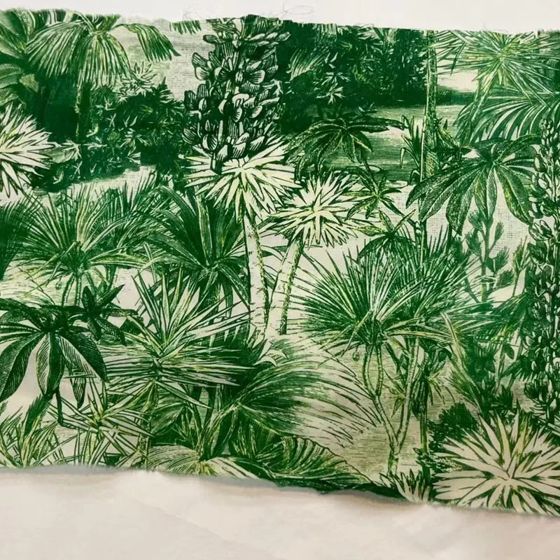 

Tropical Jungle Plant Printed Poplin Cotton Fabric For Women's Dress Blouse Handmade DIY Cloth Sewing Material
