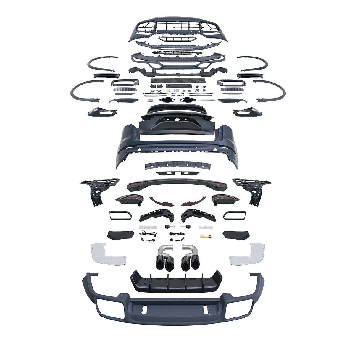 

Car Accessories For Porsche Cayenne Body Kits 2011-2014 958.1 Upgrade 9Y0 Turbo Front Rear Bumper Headlights Tail Lights