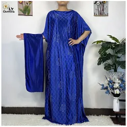 Muslim Dress 2023 New African Abaya Women Kaftan islamic Clothing With Scarf African Women Dress Inlaid Mubarak Dubai Dress