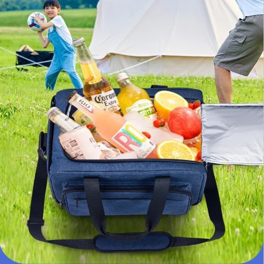 

Large Capacity Cooler Bag With Semiconductor Powered Cooling and Heating Essential for Car Outdoor Camping and Picnic