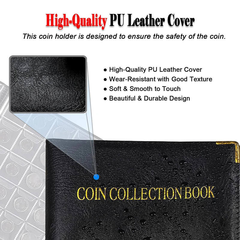 Portamonete collezione di monete Album 360 tasche piccoli distintivi organizzatore di denaro borse portaoggetti per U.S.Pennies Dimes Nickels Quarters
