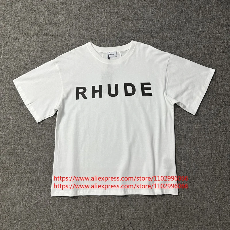 2026 American Style New RHUDE T-shirt Summer Fashion Simple Letter Short Sleeve Men's Clothing Fast Delivery