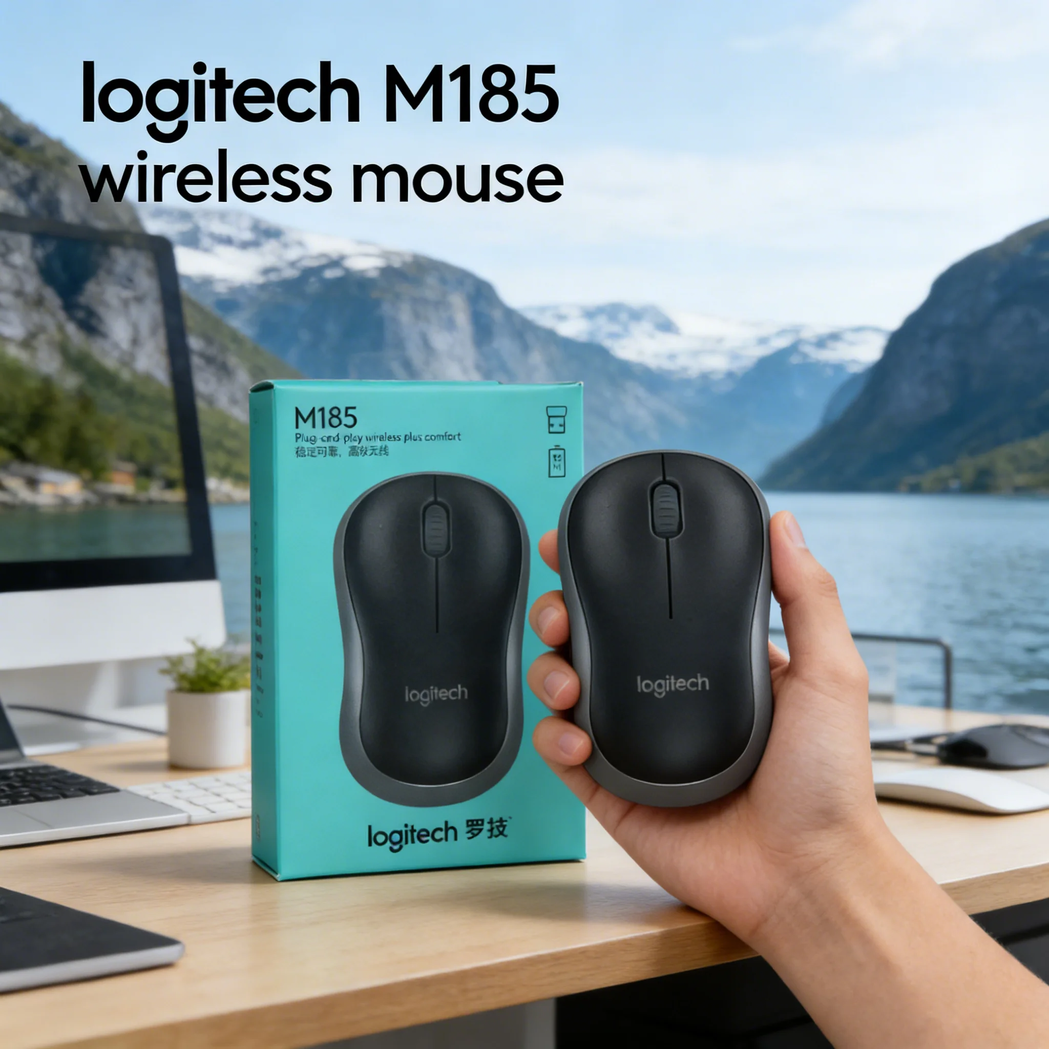 

Logitech M185 Wireless Mouse, 2.4GHz USB Nano Receiver, Compact Portable Design for Office, Home & Business Laptop PC