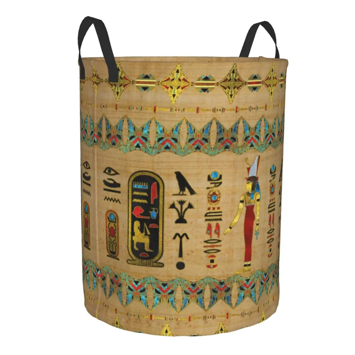 Egyptian Mut Symbol Laundry Basket Foldable Ancient Egypt Clothes Toy Hamper Storage Bin for Kids Nursery