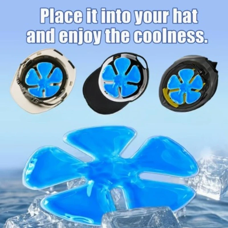 Blue PVC Gel Ice Pack - Adjustable Cooling Pad for Helmets & Hats | Reusable Cold Compress Travel Portable Outdoor Accessory