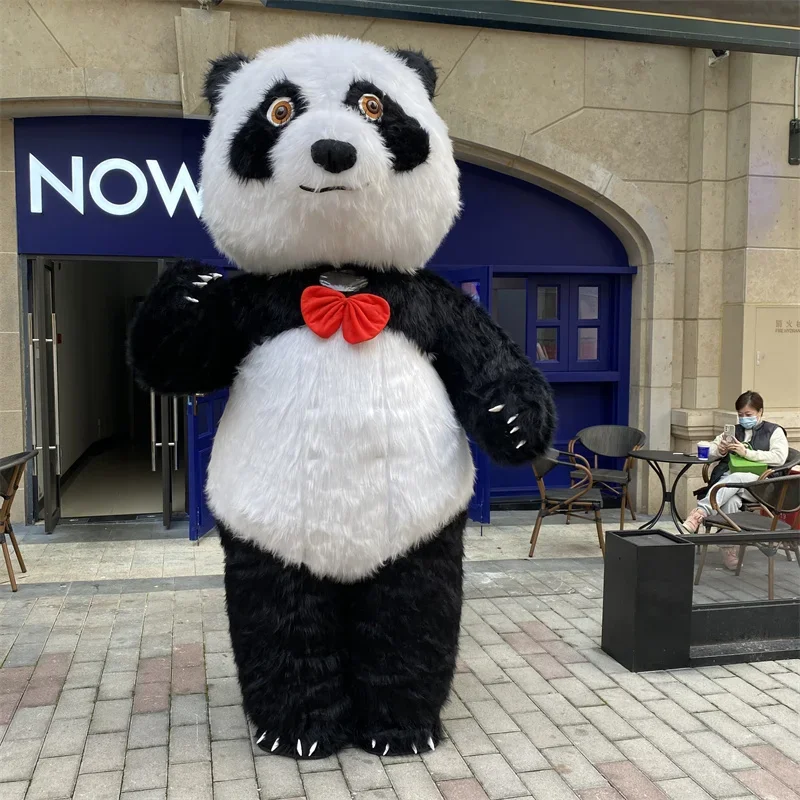 300cm Erwachsenen riesigen aufblasbaren Panda Kostüm Blow Up Anzug tragbare aufgeblasene Walking Maskottchen Outfit Bühne tragen lustige Kleid für die Veranstaltung