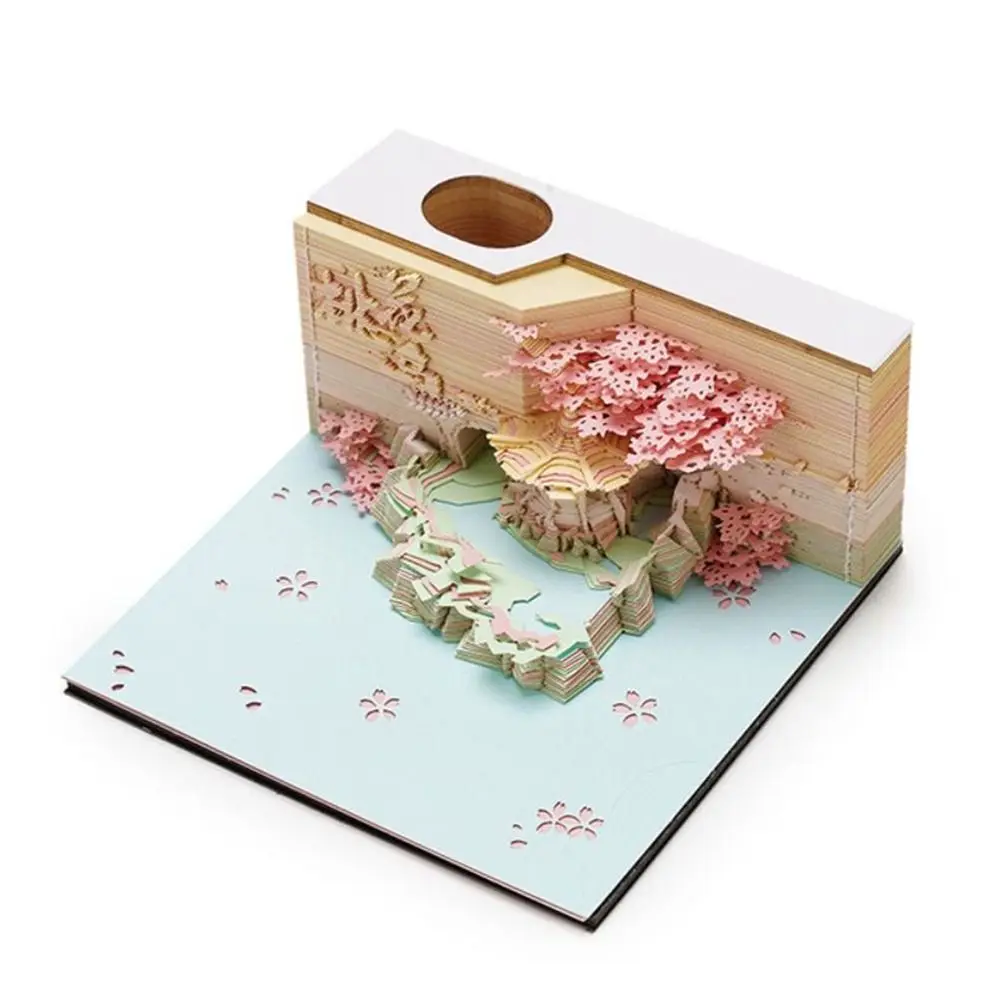 Message Paper 3D Carving Sticky Notes Handmade Crafts Self Sticky 3D Sticky Notepad Hand-tear Adhesive Diy Memo Note Paper