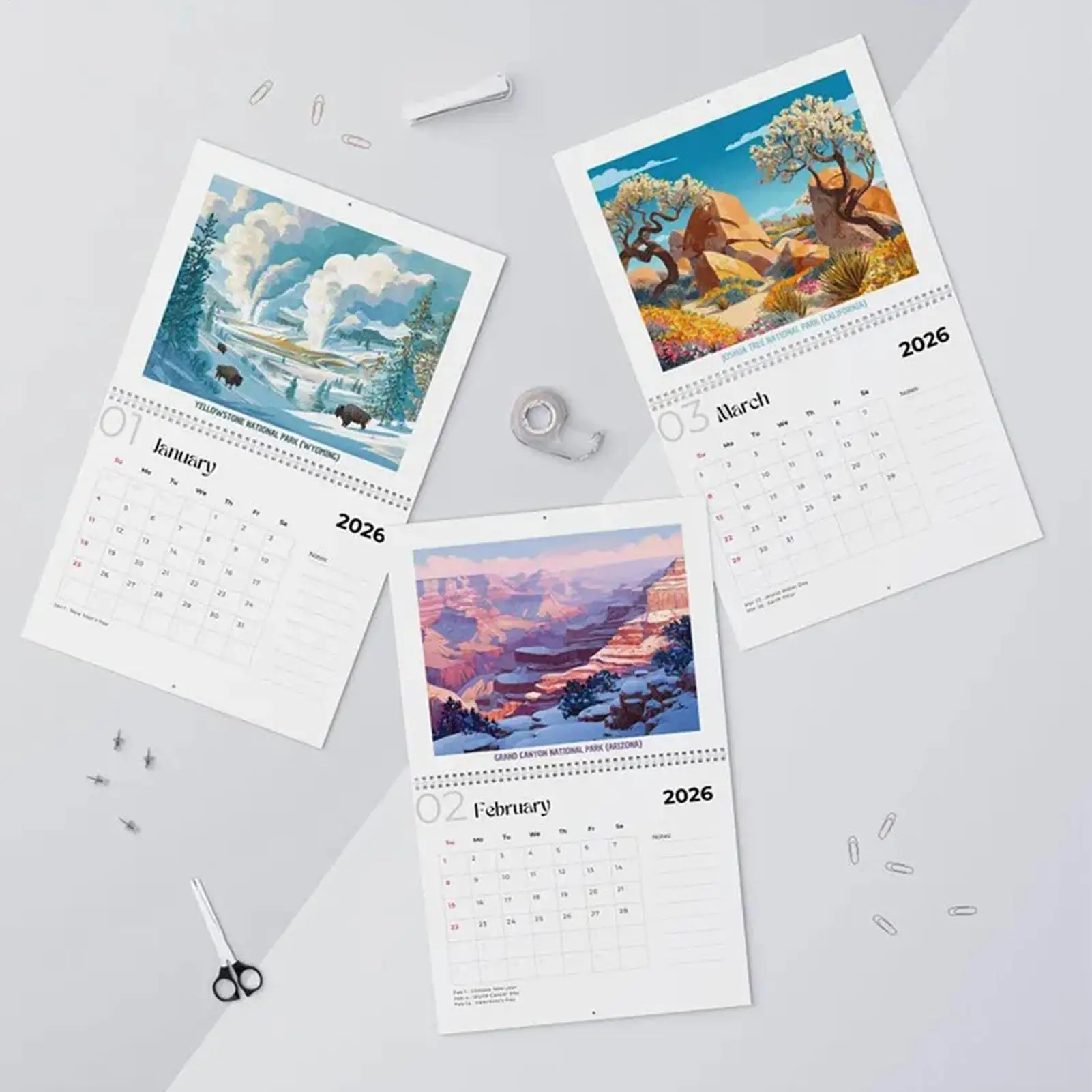 

2026 National Park Calendar Planner 12 Month Scenery Calendar Planner 2026 Stunning Photography Nature Lovers Collection For