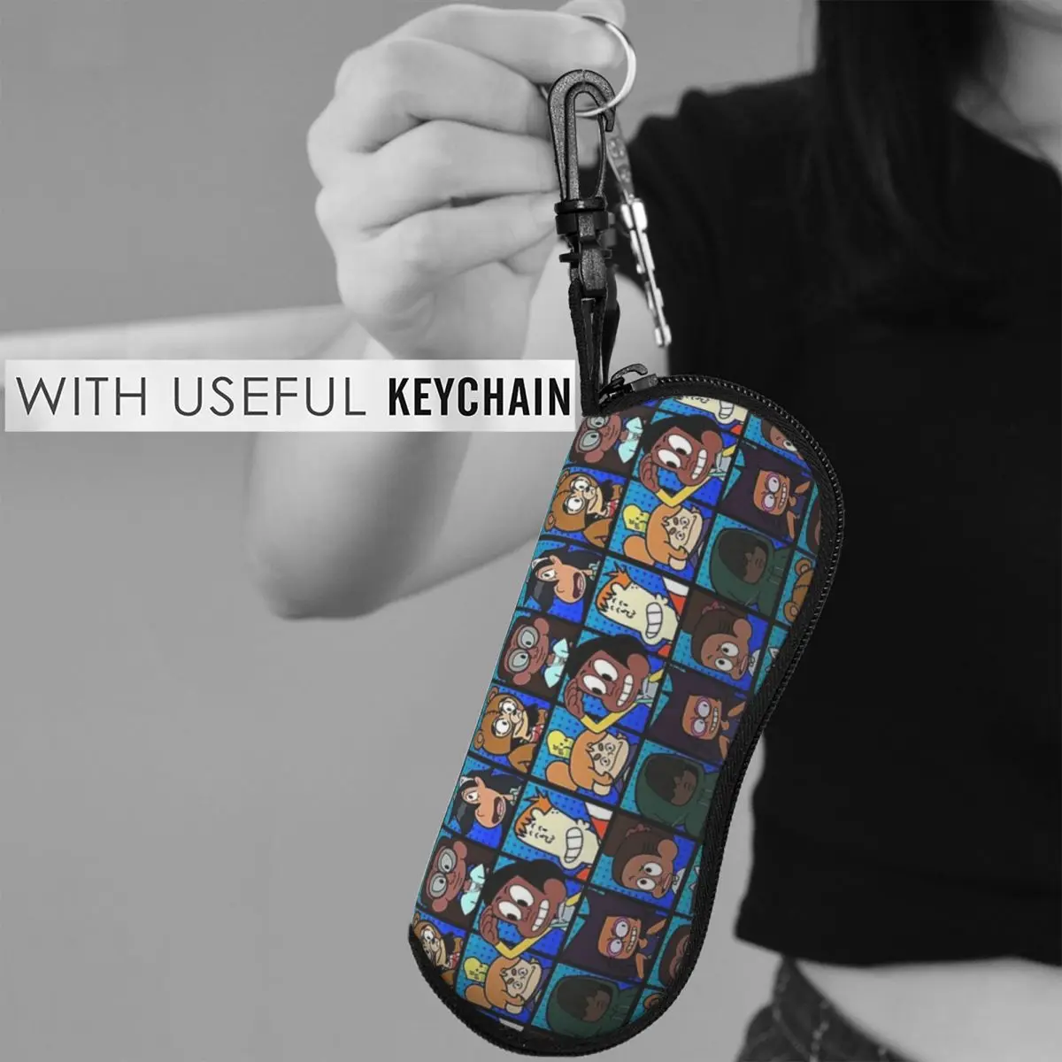 クレイグ・オブ・ザ・クリークキャラクターズブルーシェルメガネケースプロテクターサングラスボックス女性男性ソフト眼鏡バッグポーチ