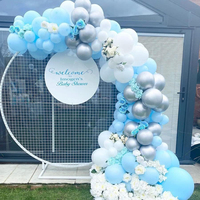 112PCS blue, white, silver latex balloon set suitable for birthday parties, weddings, Valentine's Day party decorations