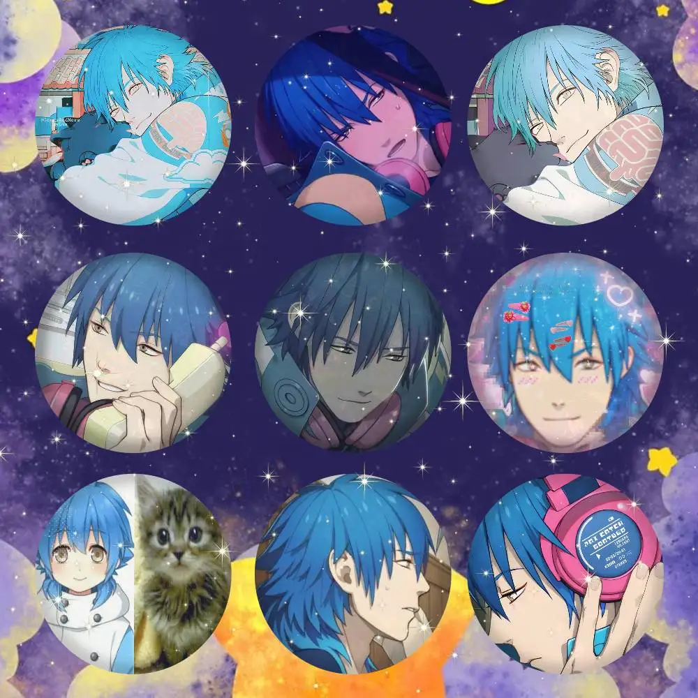A-a-Aoba Seragaki D-DRAMAtical Badge On Backpack Accessories Manga Icons Pins Round Cartoon Brooches For Clothes Bag Decor Gifts