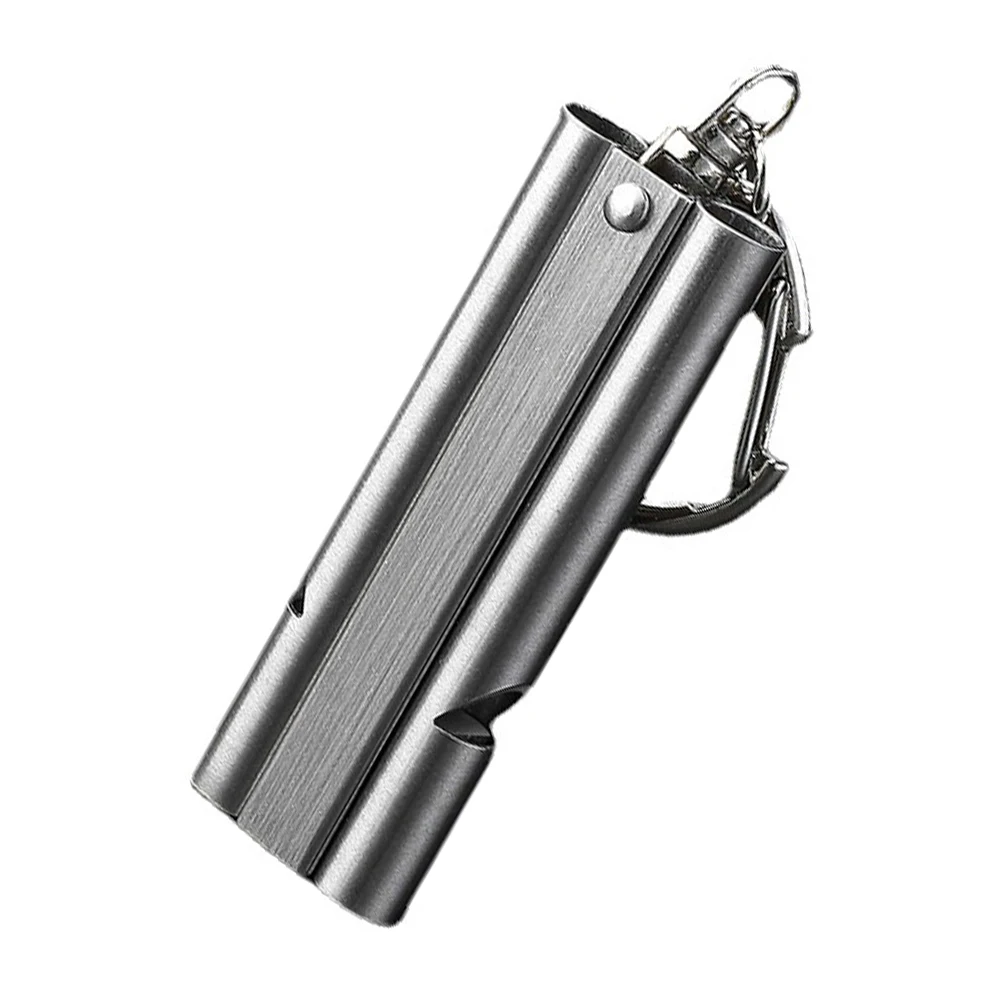 1 قطعة صافرة ديسيبل عالية الفولاذ المقاوم للصدأ الحكم في الهواء الطلق بقاء الطوارئ الرياضة صافرة المحمولة دائم بصوت عال هش #1