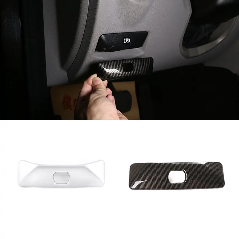 

For Mercedes Benz C Class W204 2008 2009 2010 - 2014 Car Carbon Fiber texture Center Control P Button Brake Switch Cover Trim