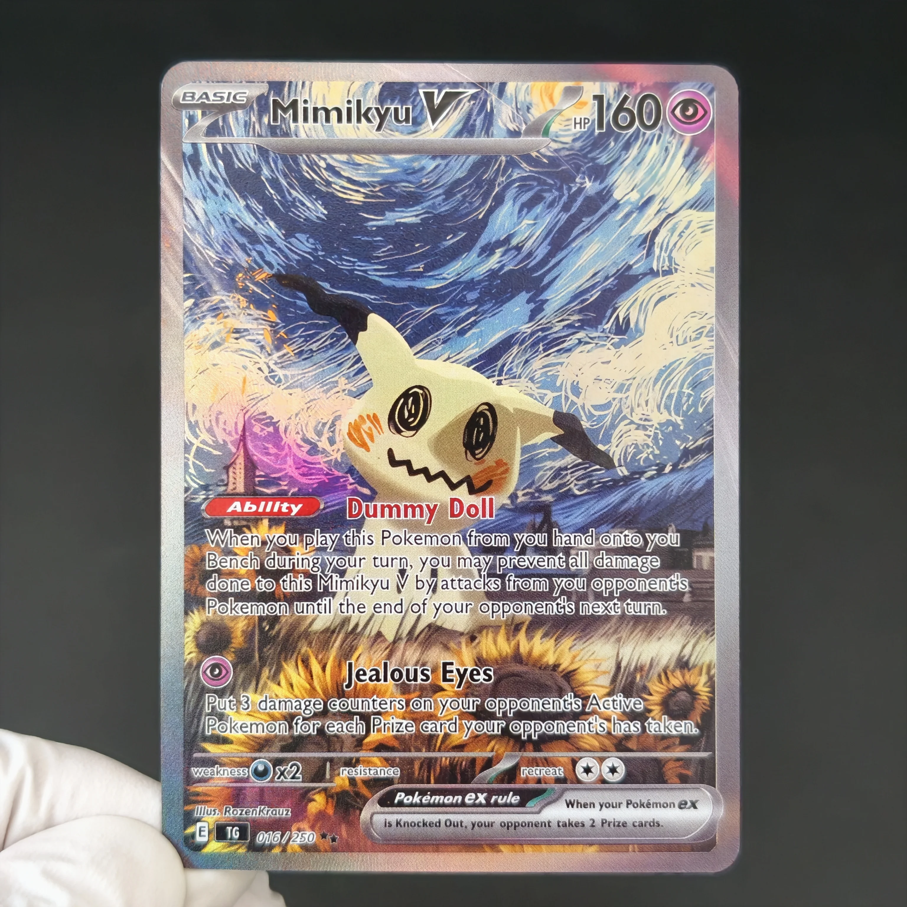 Proxy/PTCG Pokemon Card Graffiti Style Dark Pikachu Mimikyu V Charizard Blastoise Full Art Textured Holo Rare Collectors Cards view 4