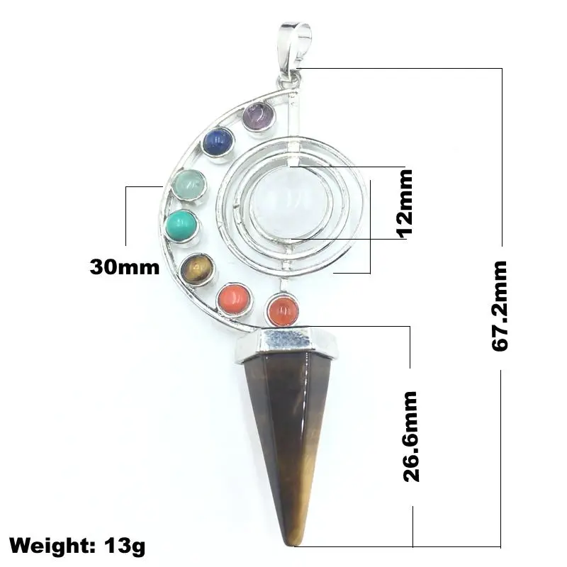 Crystal Six sided Conical Divination Pendant Natural Stone Spirit Agate Pink Quartz Jewelry DIY Necklace Pendant Accessories image 5