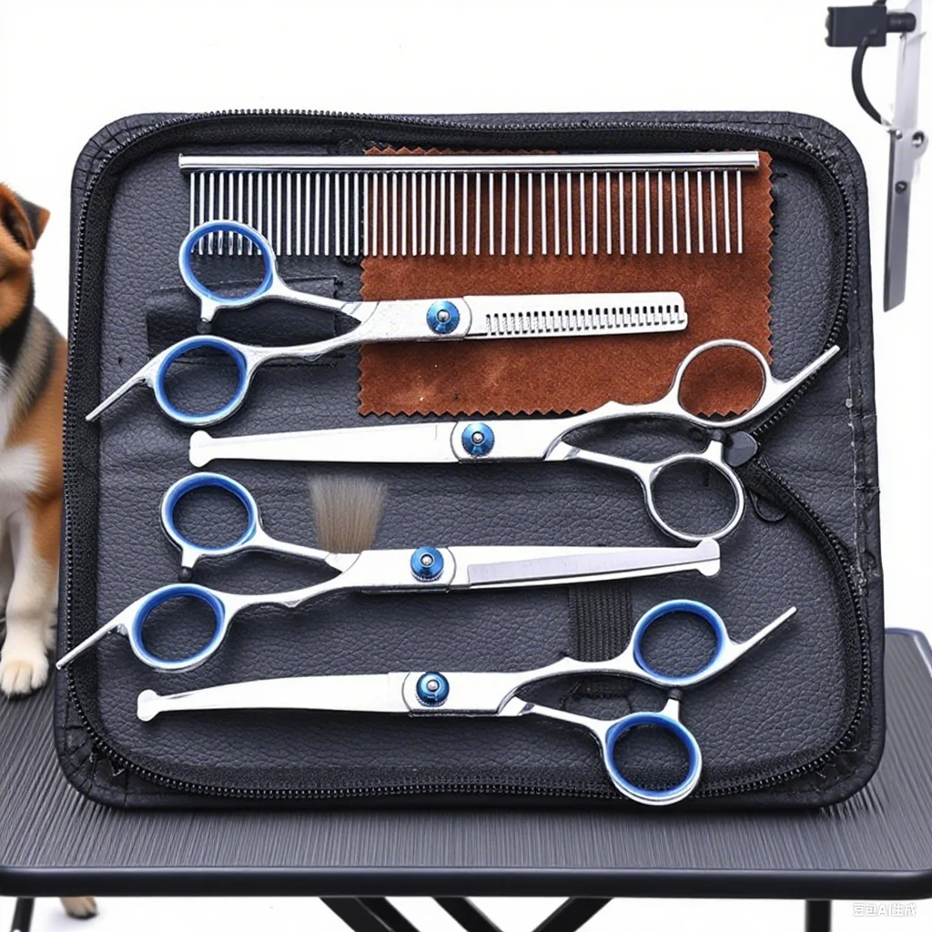 

7PCS Pet Grooming Scissors Set - 6 Inch Thinning & Straight Shears Professional Dog Cat Hair Trimming Kit Pet Clipper Scissors