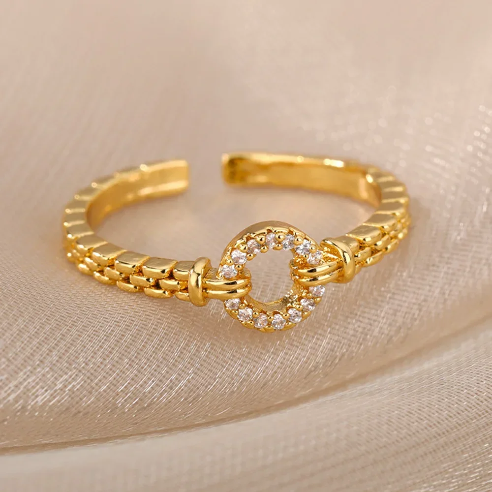 Edelstahlringe für Frauen, ästhetisches Herz, goldfarben, Ehering, Vintage, wasserdicht, Hochzeitsschmuck, Abschlussball, Accessoires, Geschenk