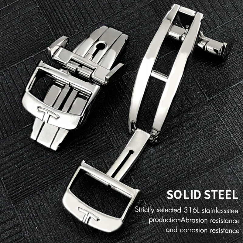 18mm Stainless Steel Butterfly Buckle Folding Clasp for Jaeger LeCoultre MASTER RENDEZ-VOUS Silver Rose Golden Foldover Button