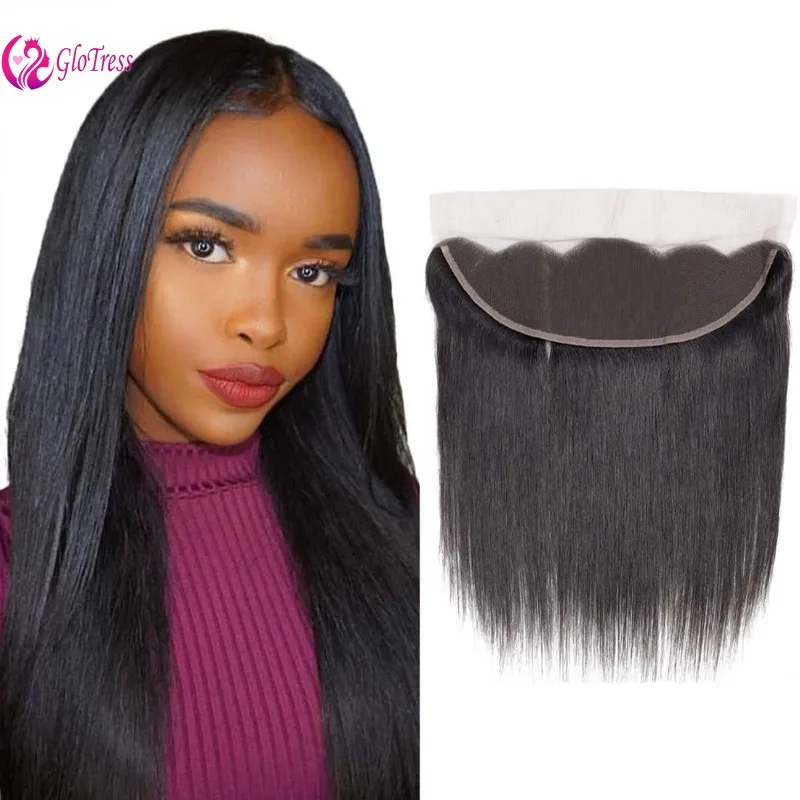 

Premium 12A Ear to Ear 13x4 Transparent Lace Frontal natural color 100% Unprocessed Brazilian Virgin Straight Human Hair 8-20 ih