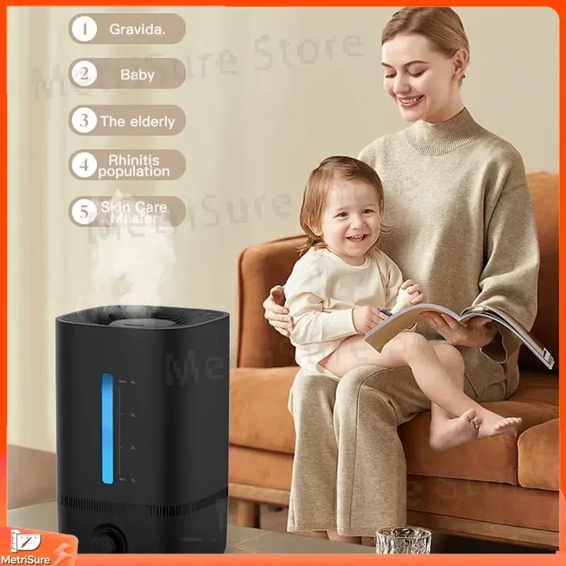 4L Top-Fill Cold Mist Humidifier for Bedroom Office Large Room Quiet Ultrasonic Air Moisturizer with Night Light Smart Auto