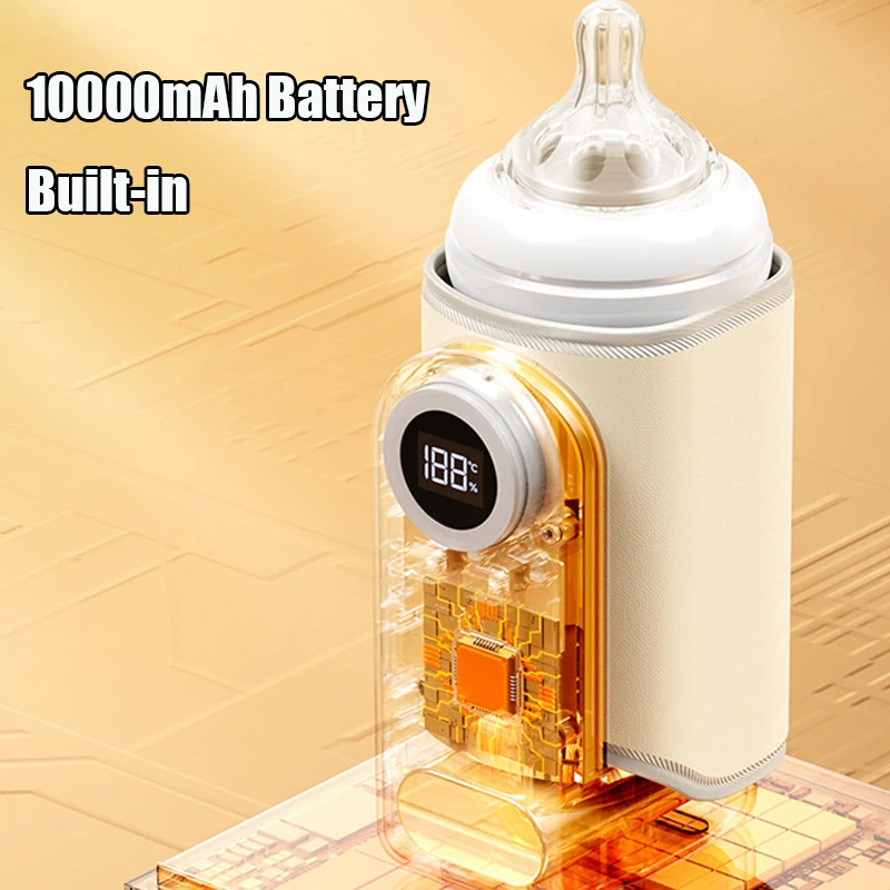 Bottle Warmer 4 in 1 Fast Heating Baby Milk Warmer with Accurate Temperature Display USB Charging Portable Wireless Milk Warming