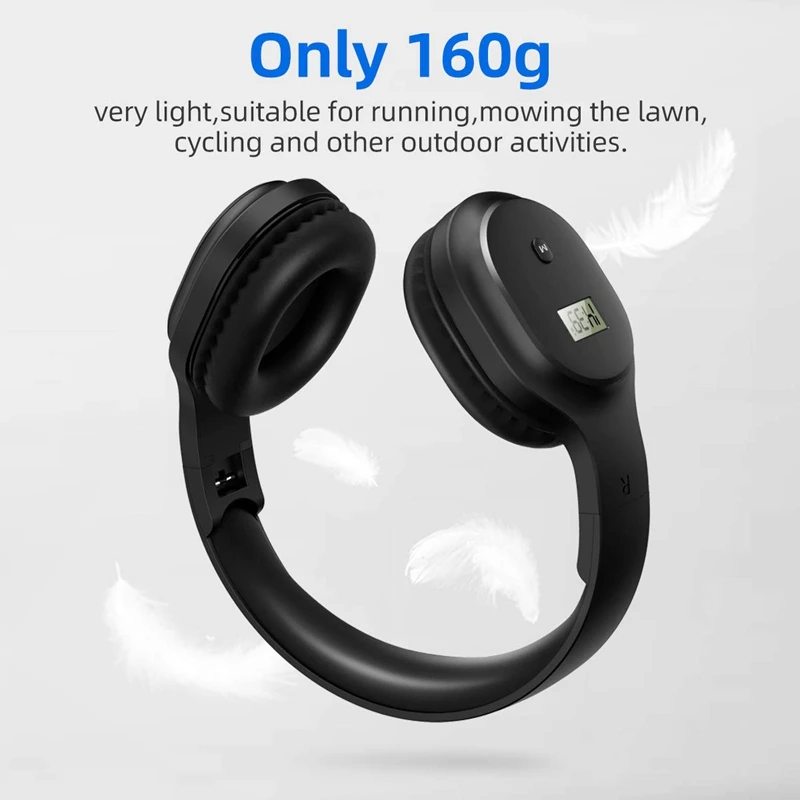 Portable FM Radio Headphones Wireless Bluetooth Headset FM Radio for Jogging, Mowing, Cycling, FM Receiver-A12I