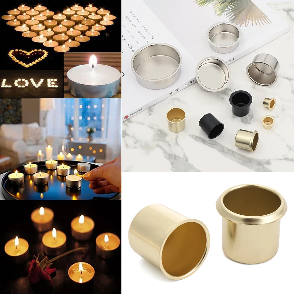 Weddings Party Supplies Ornament Candle Craft Tapered Wax Making Metal Candle Cups