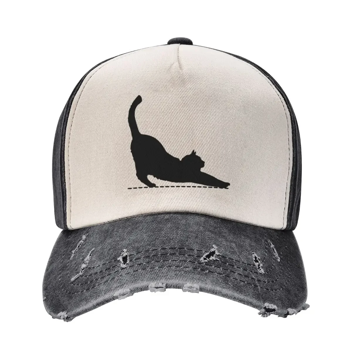 

Black Cat Stretching Baseball Cap Hat Man For The Sun Bobble Hat Sun Cap dad hat Baseball For Men Women's
