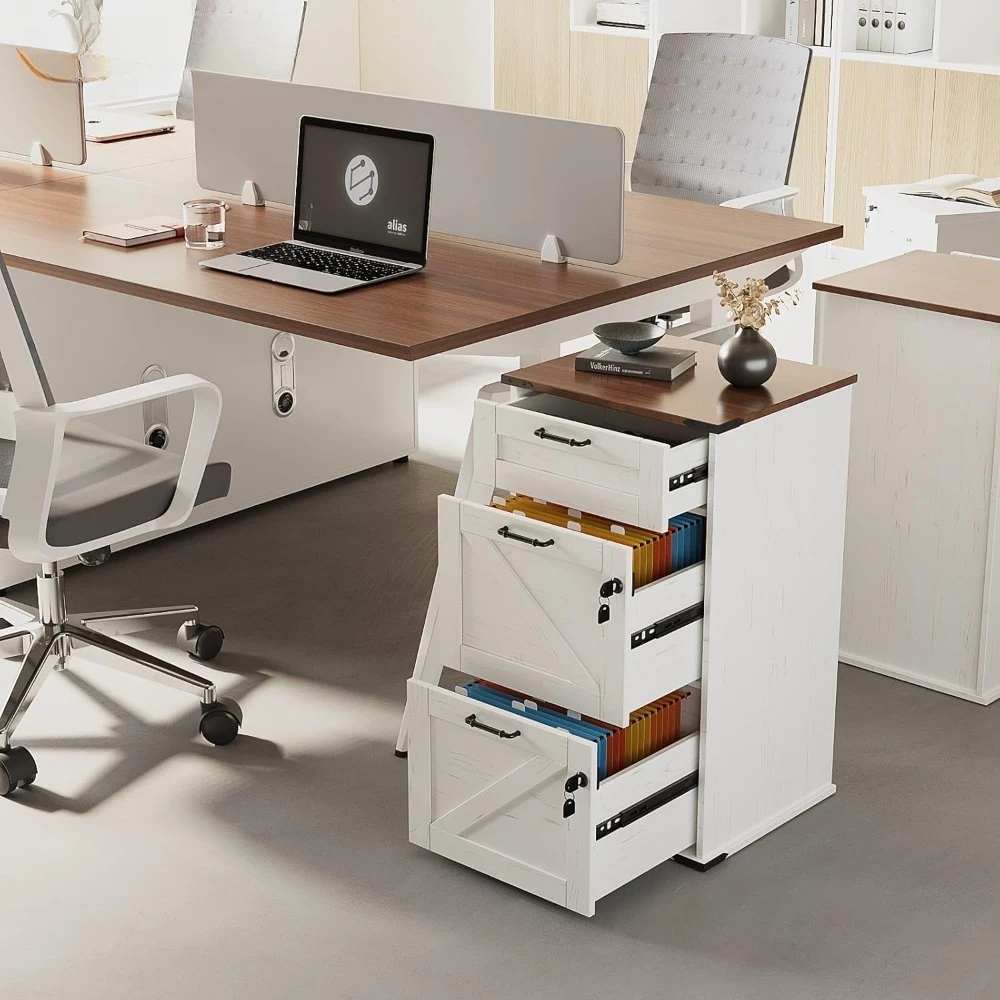 

Шкаф для документов с замком, органайзер для домашнего офиса, для хранения папок формата Letter, в современном стиле фермерского дома