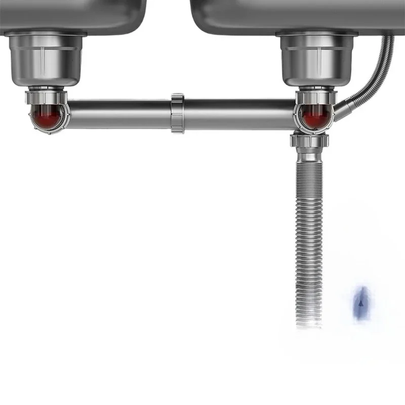 

Kitchen drain pipe, vegetable basin sewer pipe accessories full set