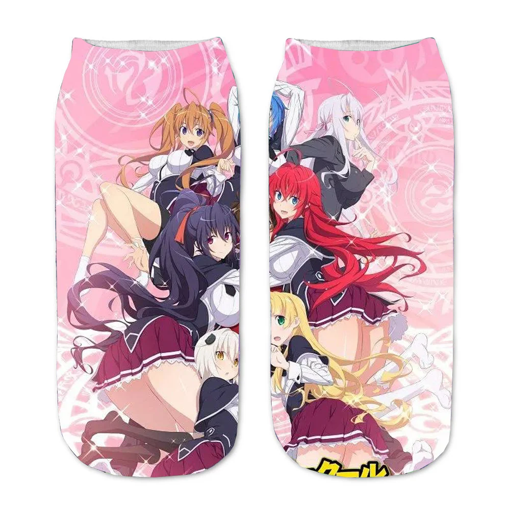 Men Women Socks Anime High School DxD 3D Printed Cartoon teenager Straight Socks  Short Sock Kawaii Party Gift  Ankle Sock