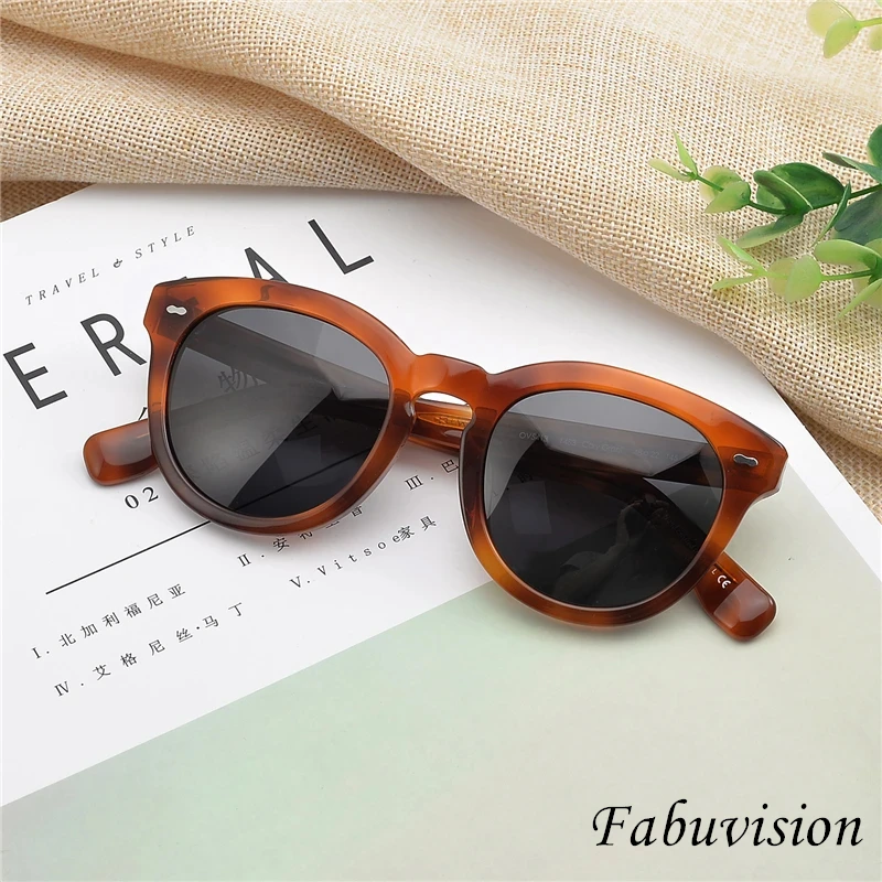 Luxury Woman Sunglasses OV5413 Round Circular Polarized Retro Vingtage Acetate Female Male Sunglasses Shades Sun glasses